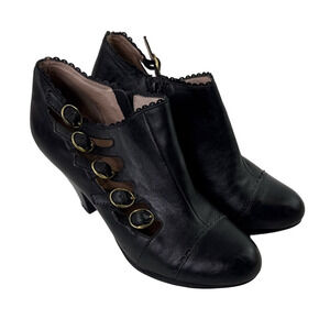 Miz Mooz Black Elegant Black Leather Ankle Boots